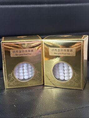 Bio-gold Pearl Gel Pack - Gold Box with White Pearls
